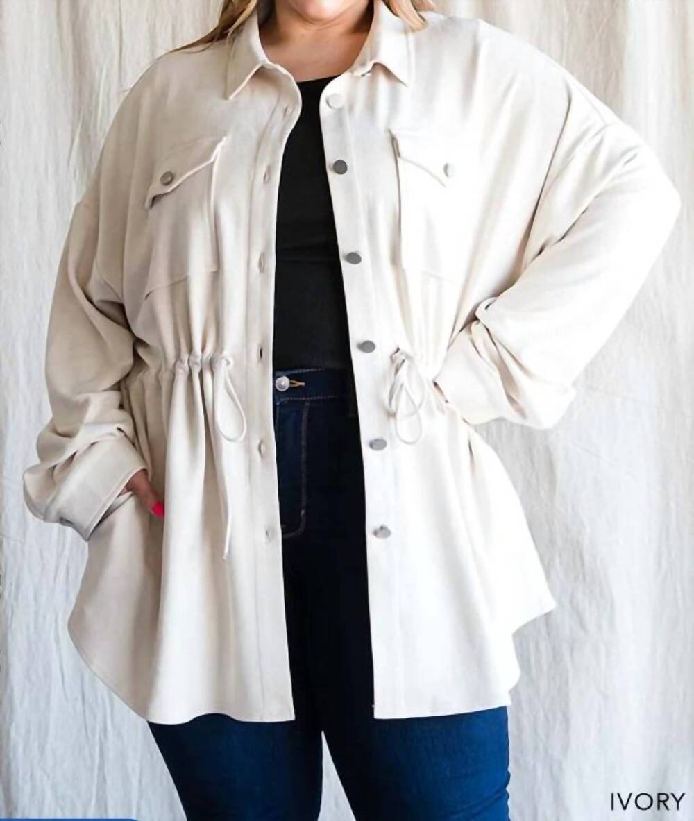 NEW COTTON BLEU faux suede shirt jacket in ivory
